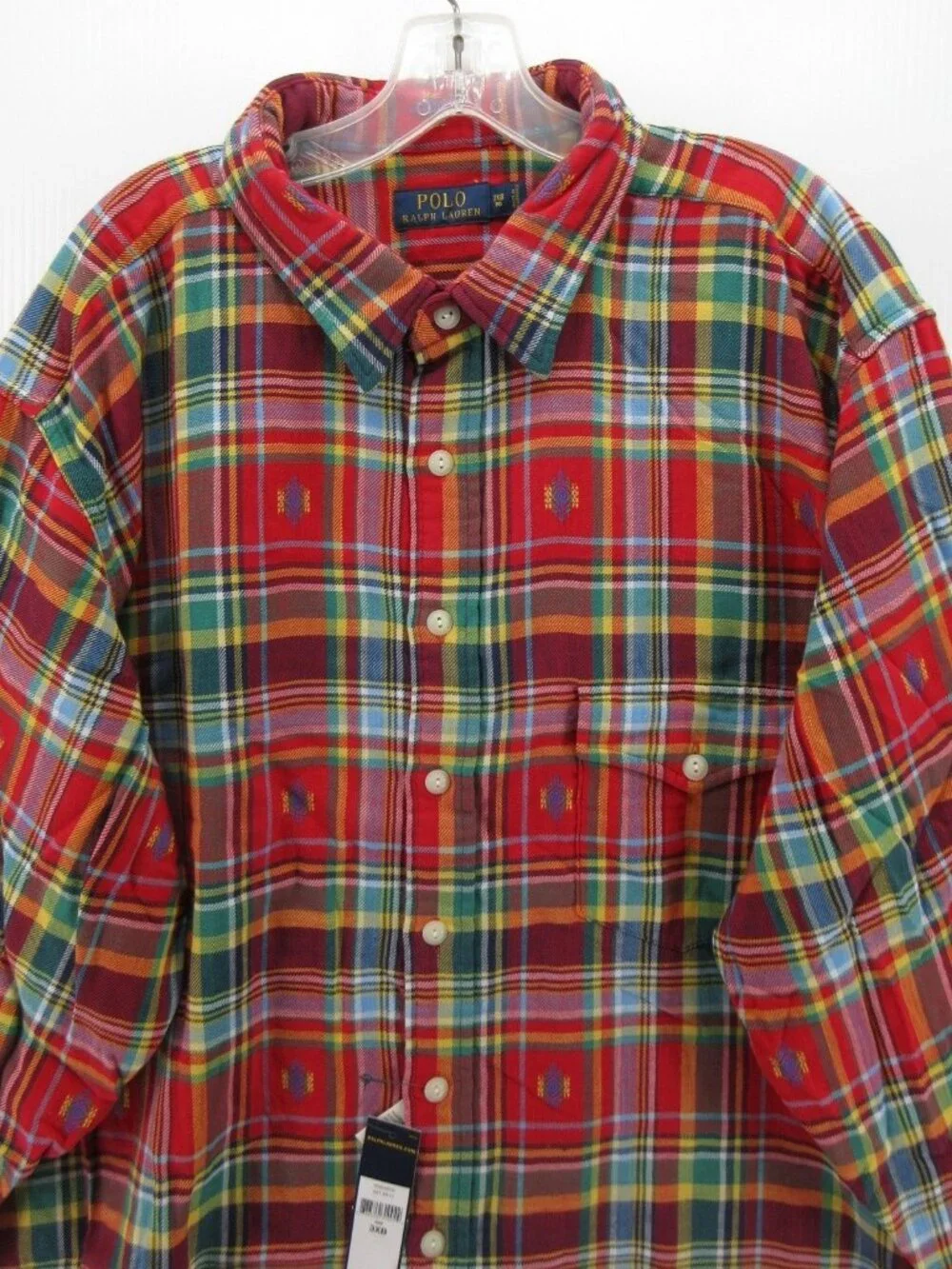 Polo Ralph Lauren Shirt 3XB Button Up Flannel Southwestern Tartan Lined